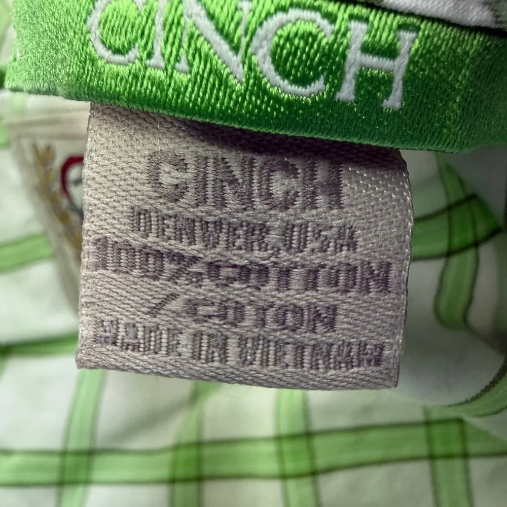 Cinch Shirt Mens Medium‎ Green Plaid Long Sleeve Button Down Western - Picture 3 of 12